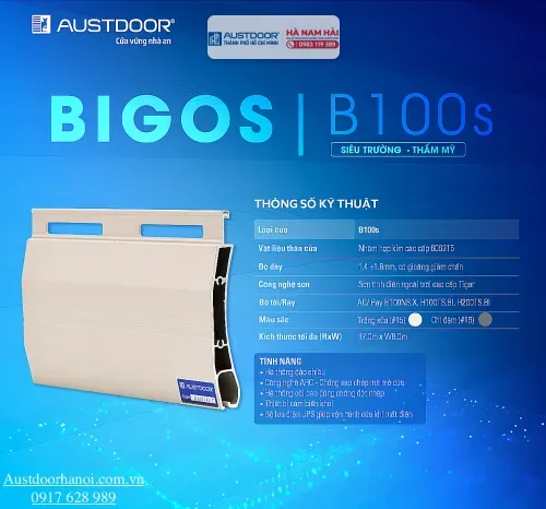 Cửa Cuốn Khe Thoáng AUSTDOOR BIGOS B100, B100s – Siêu Trường, Thẩm Mỹ Và Bền Bỉ