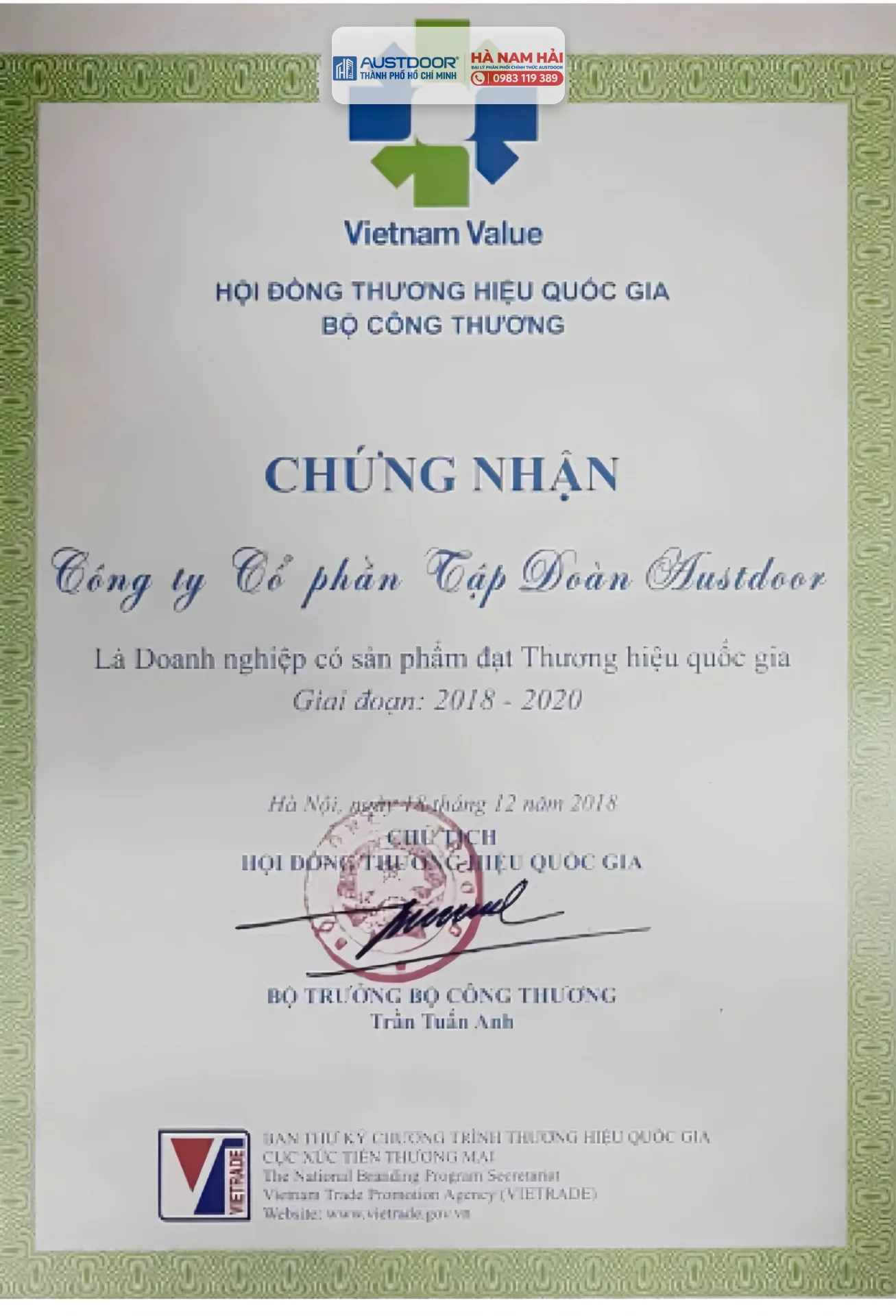 Hà Nam Hải – Đơn vị phân phối cửa cuốn AUSTDOOR được ủy quyền